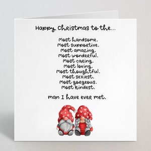 Biglietto di auguri di buon Natale all'uomo più bello, solidale e straordinario - Biglietto di Natale regalo per fidanzato, marito, partner, fidanzato - Prodotto nel Regno Unito