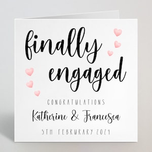 Biglietto personalizzato finalmente fidanzato Congratulazioni per il tuo fidanzamento - Biglietto di auguri di fidanzamento - per coppia figlio figlia sorella - UK Made