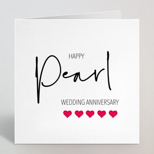 Feliz Aniversario de Bodas Perla - 30th Thirty Years Married Card Couple - 30th Anniversary Sister Friend Brother Dad Mum Colleague - UK Made