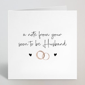 Une note de votre future carte de mari – Carte pour fiancé, carte de vœux pour lui, pour femme/mari – Fabriquée au Royaume-Uni.
