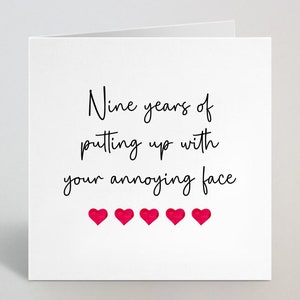 Cartão de aniversário personalizado de anos de aturação com seu rosto irritante - cartão de 1º, 2º, 5º e 10º aniversário, marido, esposa, namorada - feito no Reino Unido