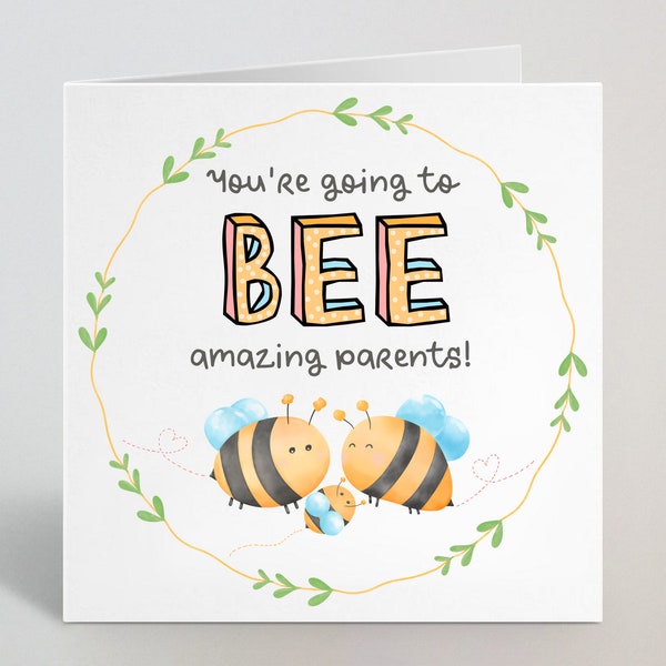 You're Going To Bee Amazing Parents Baby Greeting Card - New Baby Expecting Card Pregnancy Congratulations For Couple Daughter Son - UK Made