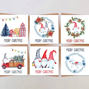 Pak merry christmas gonk gnome kaarten - gonk wenskaart multipack - pak van diverse kerstkaarten voor collega's familie - UK made