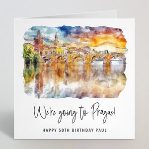 Personalizado Vamos A Praga Card - Praga Vacaciones Viaje Vacaciones Sorpresa Regalo Cumpleaños Aniversario Tarjeta Marido Esposa Prometido - Reino Unido Hecho