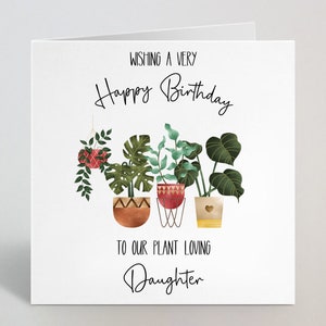 Carte de vœux personnalisée joyeux anniversaire pour amoureux des plantes - Maman végétale, amoureux des plantes, carte d’anniversaire végétale pour fille, sœur, nièce - Fabriqué au Royaume-Uni