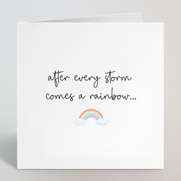 After Every Storm Comes A Rainbow Greeting Card - Rainbow Baby, Pregnancy Announcement, Baby Surprise Card For Nana Grandad Gran - UK Made