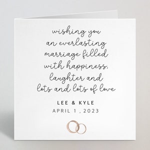Matrimonio personalizzato pieno di felicità, risate e amore Biglietto di nozze - Biglietto di nozze personalizzato Coppia, sposi Amici di famiglia - UK Made