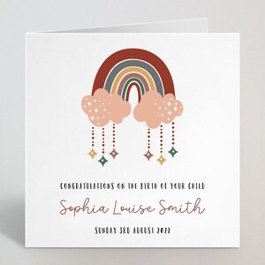Félicitations personnalisées pour la naissance de votre carte d’enfant - Félicitations aux parents Nouvelle carte de vœux d’arrivée de bébé pour les amis de la famille - UK Made