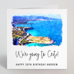 "Personalisierte ""We're Going To Crete"" Karte - Urlaub Überraschung Reise Überraschung Geschenk Geburtstag Jahrestag Mann Frau Verlobten Schwester."