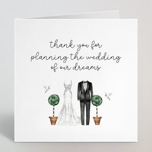 Merci d’avoir planifié la carte Wedding of Our Dreams - Carte de remerciement pour le planificateur de mariage, organisateur, coordinateur - UK Made