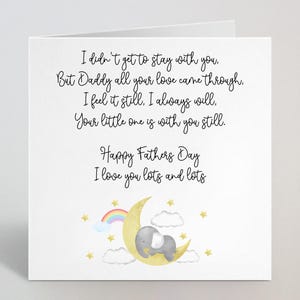 Poesia emozionante sulla perdita del bambino, biglietto d'auguri per la festa del papà, parole sincere e riflessive, biglietto d'auguri in corsivo per il dolore della perdita, per lui, papà - Prodotto nel Regno Unito