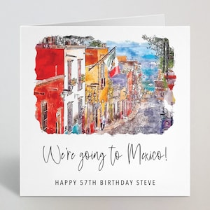 Carte personnalisée We’re Going To Mexico - Mexique Travelling Holiday Vacation Trip Surprise Birthday Birthday Girlfriend Fiancé - UK Made