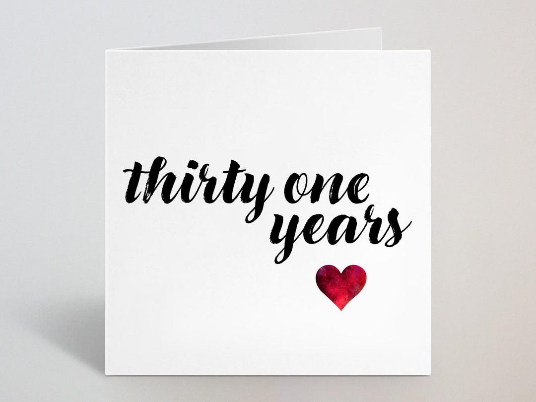 Thirty One Years 31st Wedding Anniversary Calligraphy Cursive Sketch ...