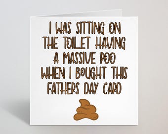 Estaba sentado en el inodoro cuando te compré esta tarjeta del Día del Padre. Tarjeta divertida, grosera y de broma para papá. Hecha en el Reino Unido.