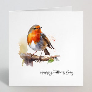 Happy Father's Day Robin Card - Robin, verlies, sympathie Vaderdagkaart voor papa, vader, opa - UK gemaakt