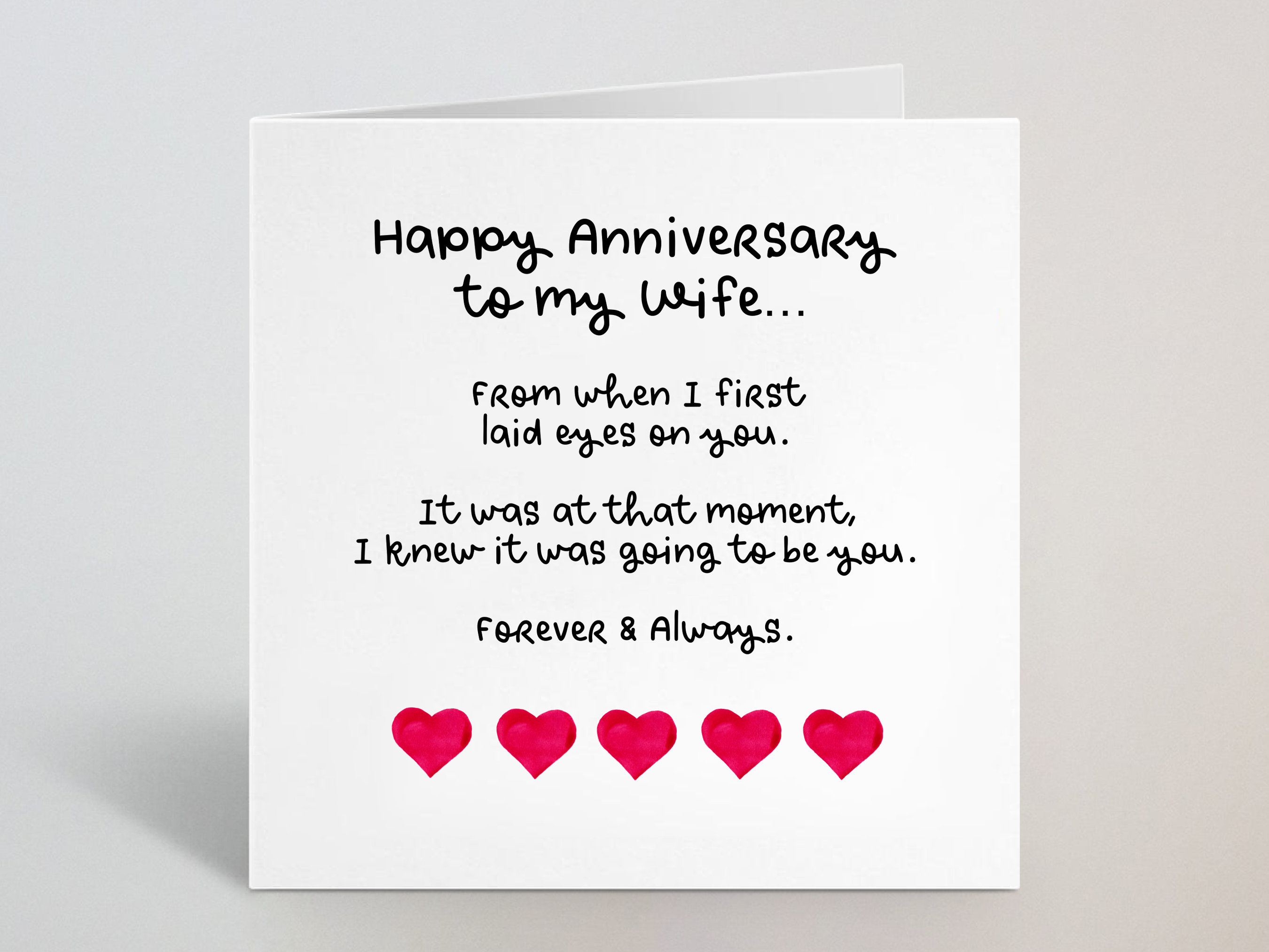 Happy Anniversary to My Wife Lovely Words Greeting Card