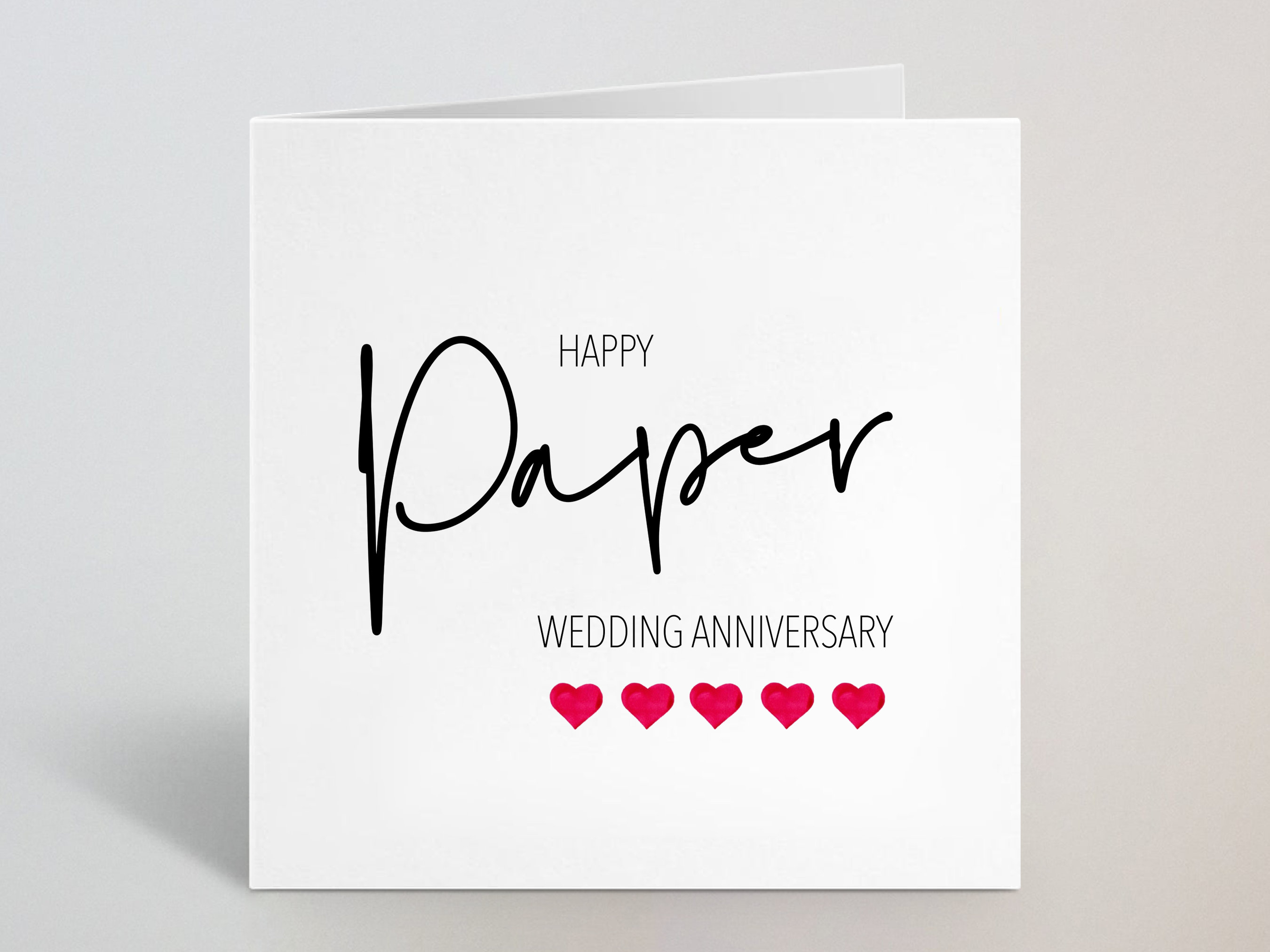 Happy Paper Wedding Anniversary - 1st One Year Married Card For Couple - 1st One Anniversary Card Sister Friend Brother Dad Mum - UK Made