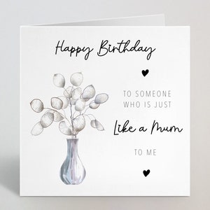 À quelqu’un comme une carte d’anniversaire de maman - Aquarelle Vase floral pour tante Nanny Nan belle-mère belle-mère amie Her - UK Made