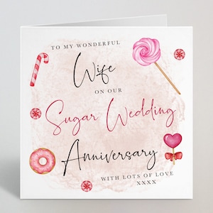 W naszą/Twoją rocznicę ślubu Sugar - Wszystkiego najlepszego z okazji 6. rocznicy ślubu Żono/Mężu/Mamo i Tato - Sugar 6 lat szczęśliwego małżeństwa - Wyprodukowano w Wielkiej Brytanii