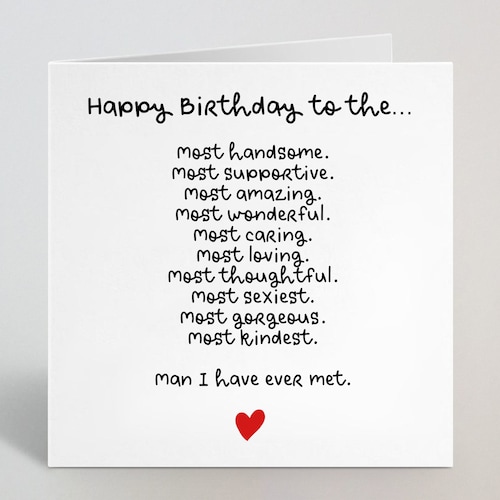 Happy Birthday to the Most Handsome Supportive Amazing Man - Etsy UK