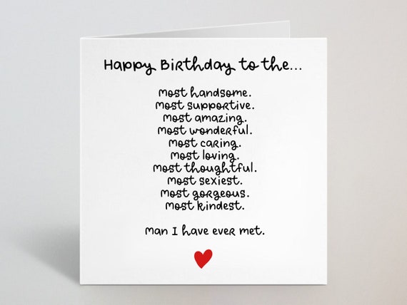 Happy Birthday to the Most Handsome Supportive Amazing Man - Etsy UK