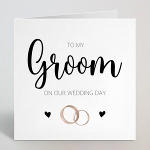 Carte To My Groom On Our Wedding Day - Cartes de jour de mariage - For My Groom On Our Wedding Day - Husband On Our Special Day Card - UK Made