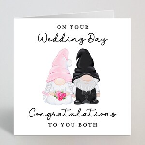 En el día de su boda felicitaciones a ambos Gonk Gnome Wedding Day Card - Felicidades Novia Y Novio Mr & Mrs Gonk Wedding Card - UK Made