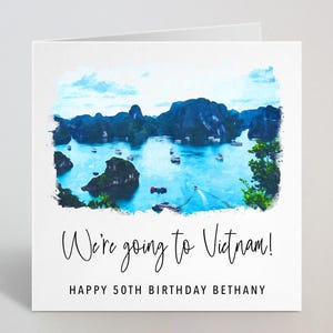 Personalisierte Wir gehen nach Vietnam Karte - Vietnam Urlaub Überraschung Reise Geschenk Geburtstag Jahrestag Ehemann Frau Fiancé - Hergestellt in Großbritannien