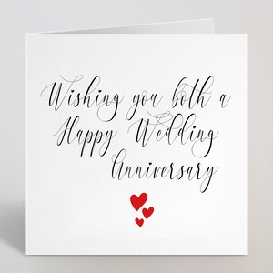 Ich wünsche Ihnen Beiden alles Gute zum Hochzeitstag - Großeltern Hochzeit Jahrestagskarte - Jubiläumskarte Paar Eltern Geschwister - Hergestellt in Großbritannien
