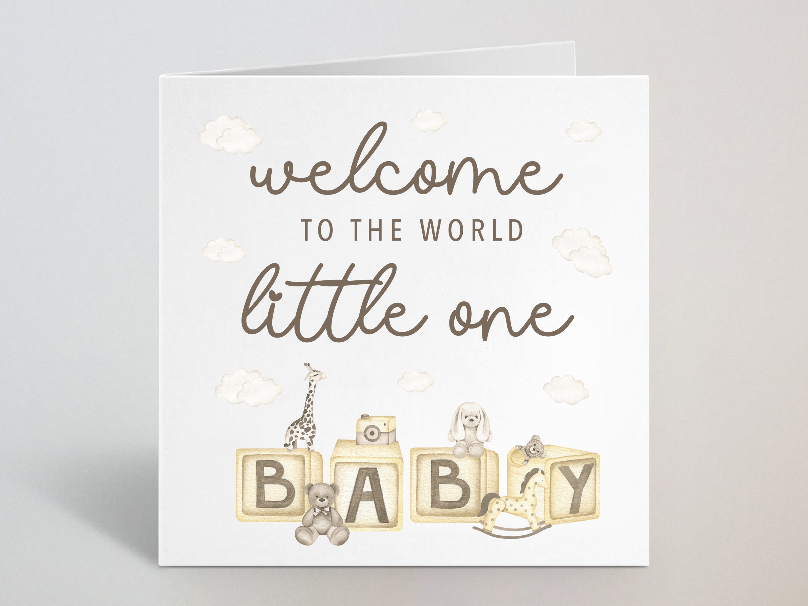 Welcome To The World Little One Baby Card Congratulations, New Baby, New  Arrival Newborn Beige Card Baby Boy, Baby Girl Card UK Made