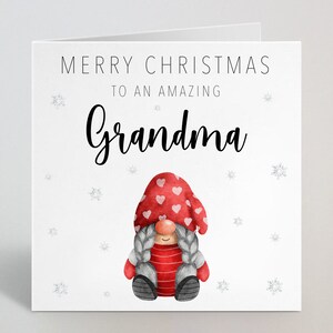 Joyeux Noël à une incroyable carte de vœux Gnome Grand-mère Gonk Gnome - Gonk Gnome Carte de Noël festive pour grand-mère, grand-mère, grand-mère - UK Made