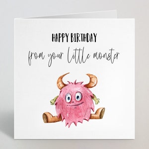 Happy Mother's Day From Your Little Monster Grußkarte - Monster Kreatur Lustig Süße witzige Grußkarte für Mutter Mama Mama - UK Made