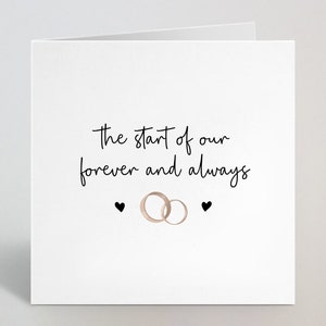 Le début de notre éternité et toujours – Carte de mariage pour femme, futur mari – Cartes du jour, cartes de mariage pour elle – Fabriquées au Royaume-Uni