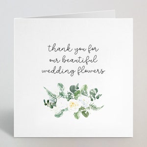 Danke für unsere schöne Hochzeitsblumen Karte - Danke Dankeskarte für Florist, Hochzeit Florist Danke Grußkarte Sie - UK Made