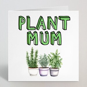 Carte de voeux pour la fête des mères, maman et plante - Carte de fête des mères pour maman, mère et elle, amateur de plantes, audacieuse - Fabriquée au Royaume-Uni