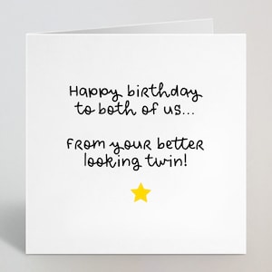 Joyeux anniversaire à nous deux Carte de vœux drôle d’anniversaire - Carte d’anniversaire de blague drôle pour frère jumeau frère frère - UK Made