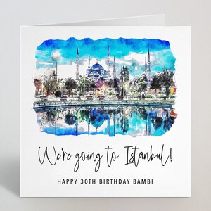 Personalisierte We're Going To Istanbul Karte - Istanbul Urlaubsreise Geschenk Geburtstag Jahrestag Karte Ehemann Ehefrau Verlobte - UK Made
