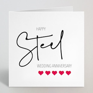 Feliz aniversario de bodas de acero - 11th Eleven Years Married Card For Couple - 11th Anniversary Card Sister Friend Brother Mum Dad - UK Made