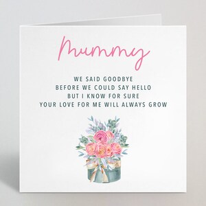 Nos despedimos antes de saludar la tarjeta del Día de la Madre - Baby Loss Mother's Day Greeting Card For Her Mummy Mum Mother - UK Made