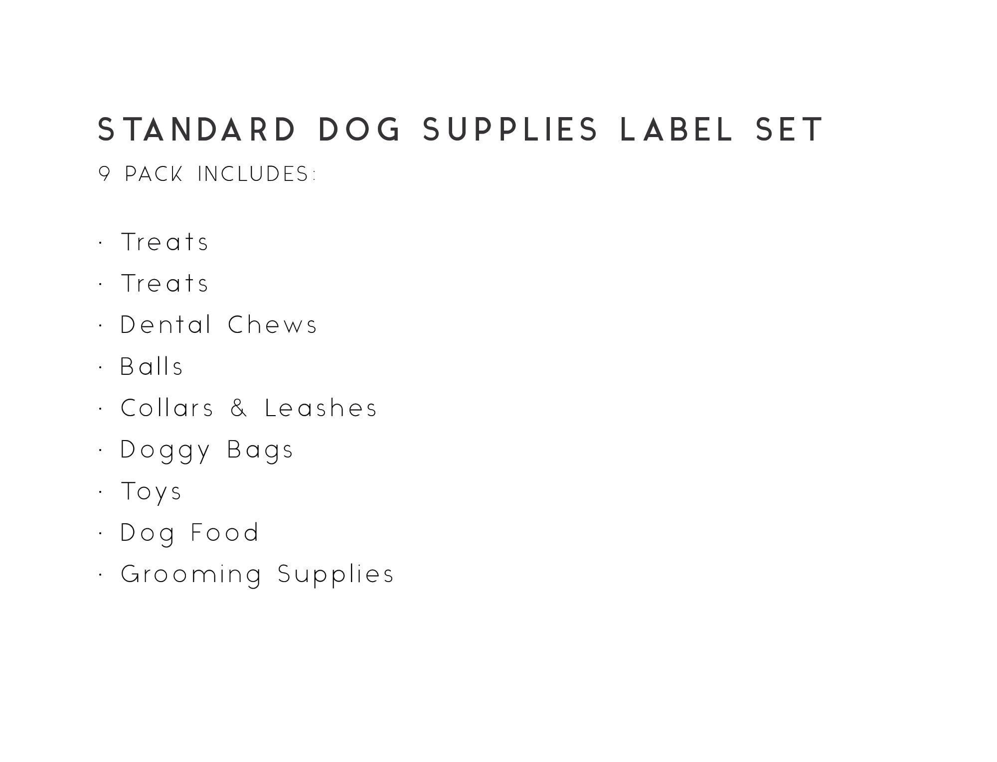 Dog Supplies Labels | Pet Organization Labels | Waterproof ...