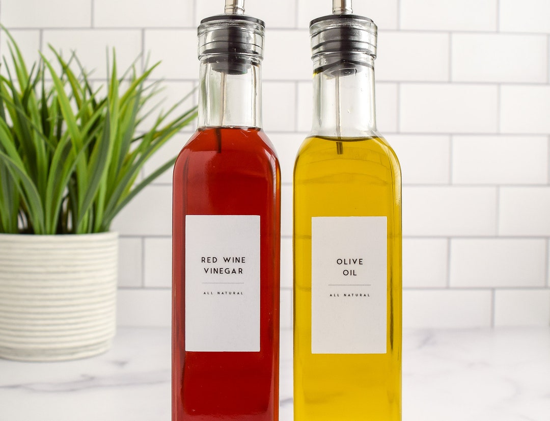 Oil & Vinegar Labels Olive Oil Labels Label Set Waterproof