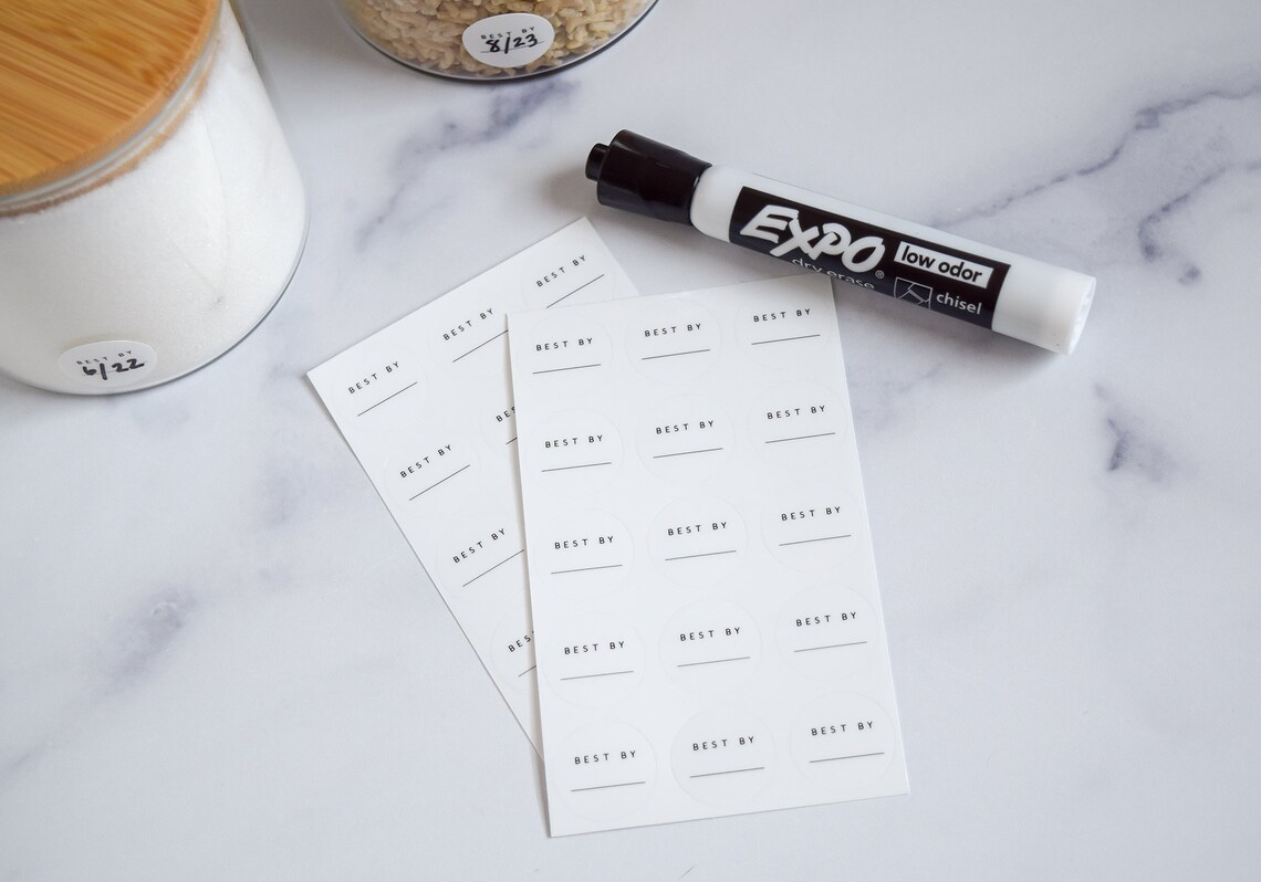 Dry Erase Pantry Expiration Labels Best by Stickers Etsy