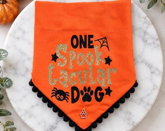Halloween dog bandana, one spooktacular dog bandana