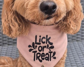 Lick or treat Halloween pumpkin dog bandana