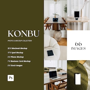 MOCKUP COLLECTION: KONBU | Etsy Listing Mockup | Realistic Template | Website Mockup for Webdesigners