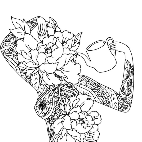 Nude Coloring Page Printable - Etsy UK