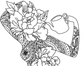 The Body Positive Coloring Page Instant and Printable Download I Adult Coloring