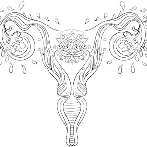 Coloring Page Uterus Digital Download I Adult Coloring Page I Printable Download I Feminism & Empower Women Coloring Page