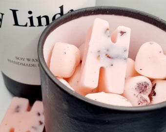 Stylish Personalised Heart shape Soy Wax Melts / Birthday /Mother's Day / Valentine's Present / Gift / eco friendly