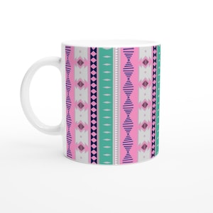 African Print Mug / Ankara / Ceramic Mug / Gift / Housewarming Gift / Pink Design
